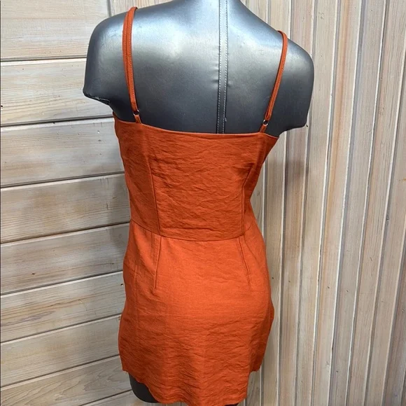 Source Unknown Orange Fitted Camisole Mini Dress - Picture 3 of 5